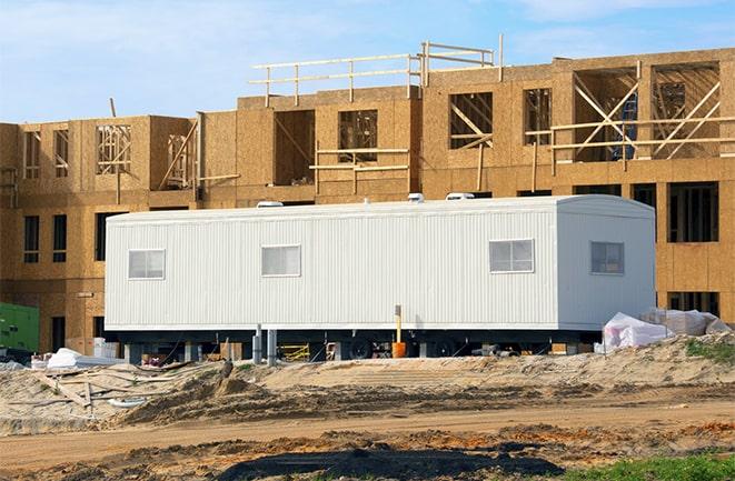 office trailers and equipment rental at a construction site in San Luis AZ